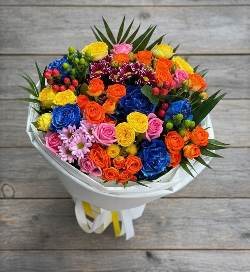 Букет цветов из: Розы и Хризантемы в Куеда