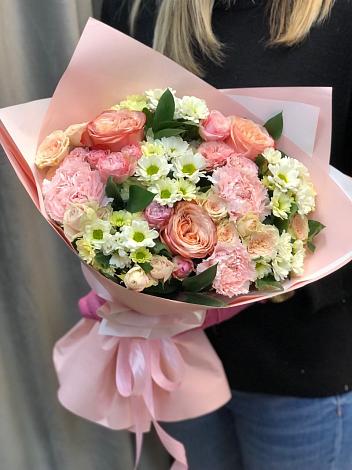 Букет цветов из: Гвоздики, Розы и Хризантемы в Куеда