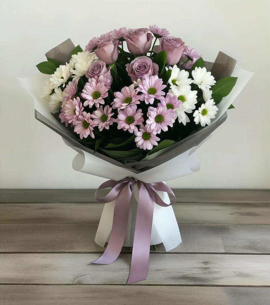 Букет цветов из: Хризантемы и Розы в Куеда