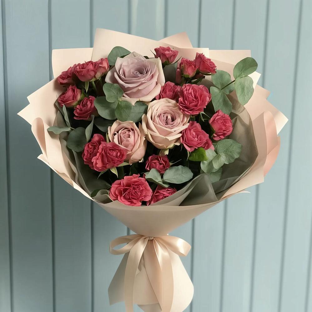 Букет цветов из: Гвоздики и Розы в Куеда