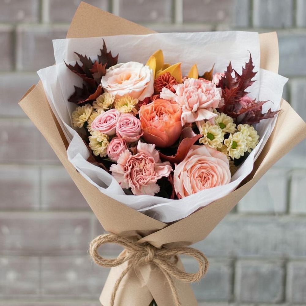 Букет цветов из: Гвоздики, Хризантемы и Розы в Куеда