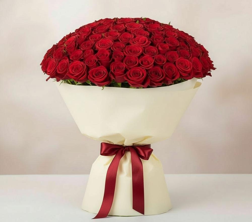 Букет 101 Красная роза Милано в Куеда