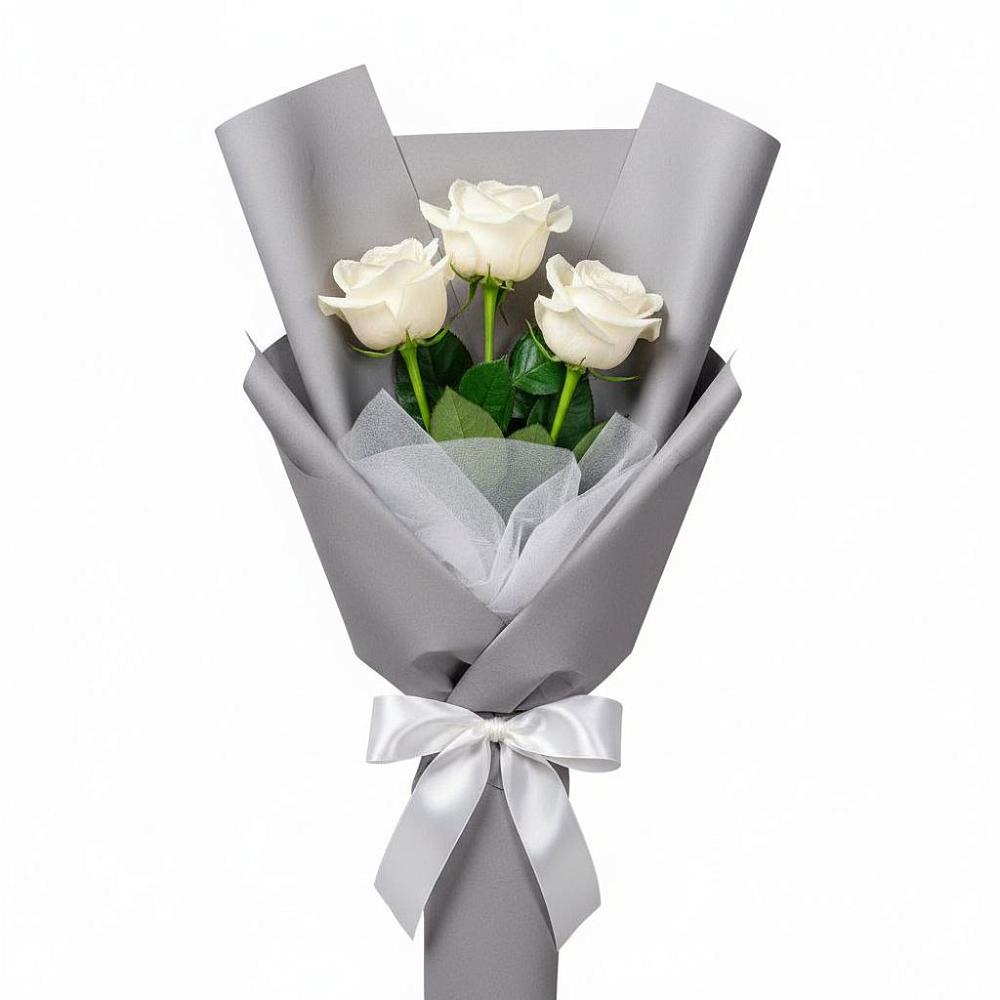 Букет 3 белые розы в Куеда