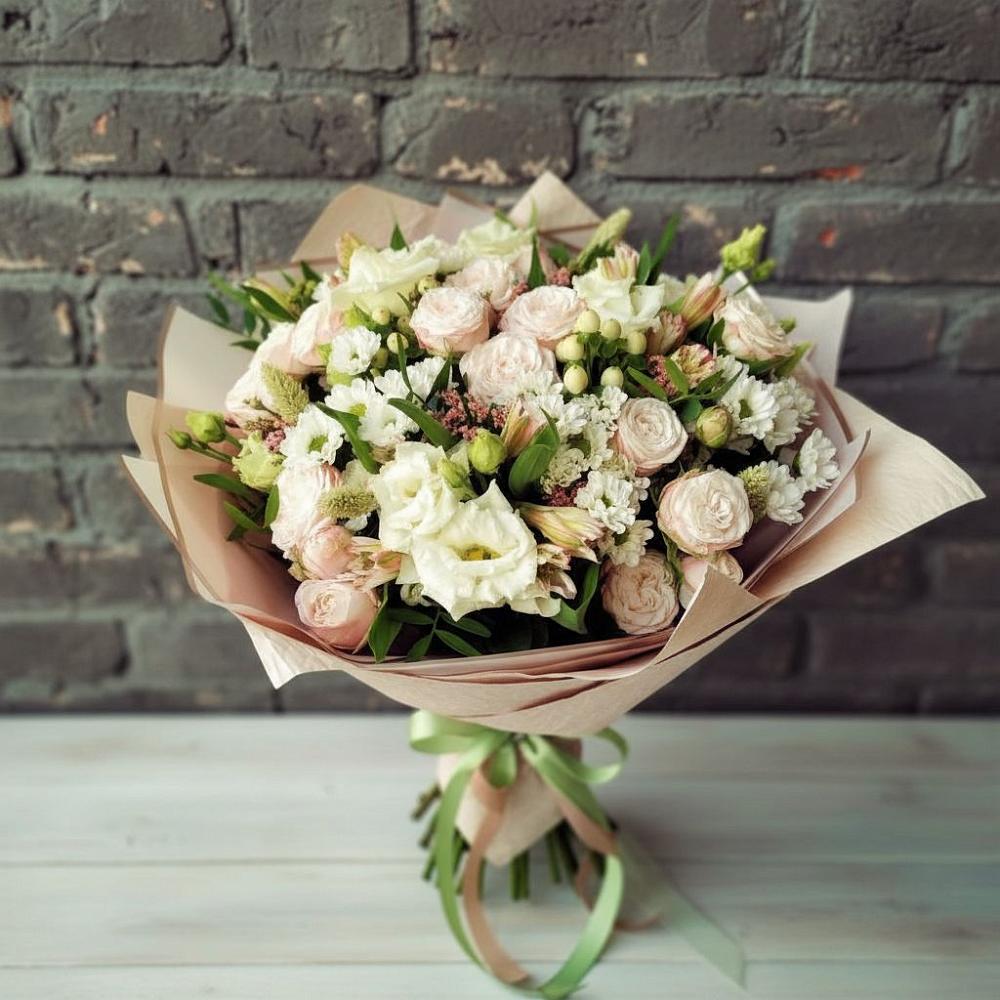 Букет цветов из: Альстромерии, Розы и Хризантемы в Куеда