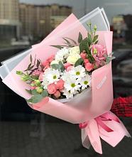 Букет цветов из:  Розы, Лизиантусы и Хризантемы #REPLACE_PRED# Куеда