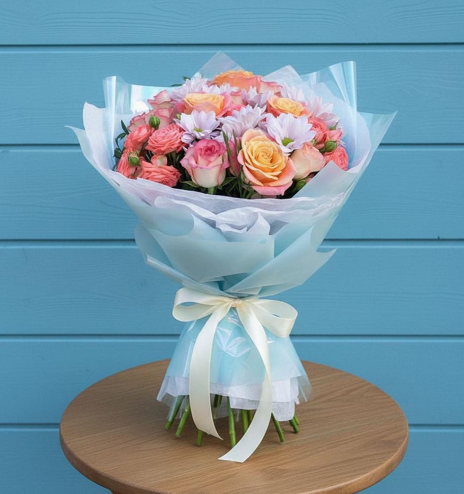 Букет цветов из: Хризантемы и Розы в Куеда