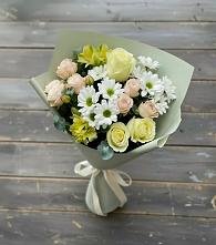 Букет цветов из:  Альстромерии, Розы и Хризантемы в Куеда