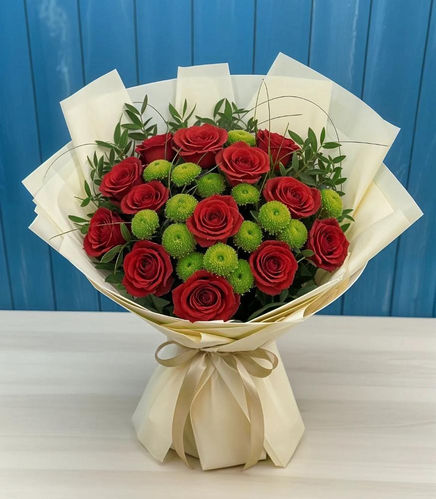 Букет цветов из: Розы и Хризантемы в Куеда