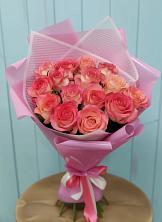 Букет 15 Розовых роз Равель в Куеда